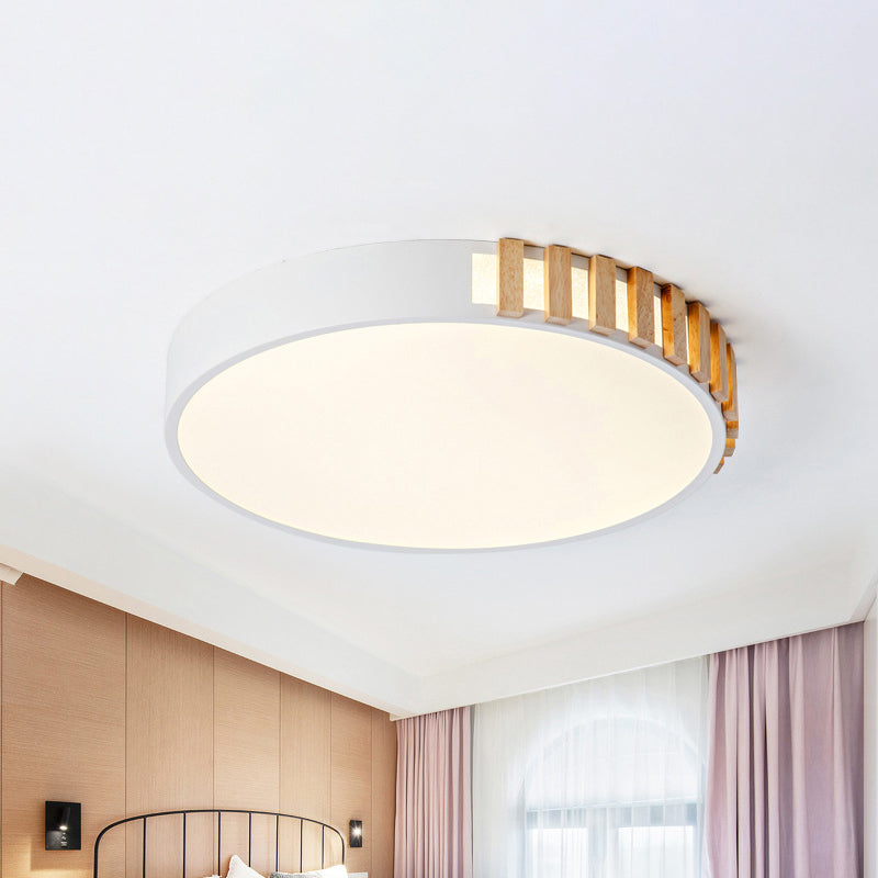 Nordic LED White Flushmount Ceiling Lamp - 16"/19.5" Metal Ring Ceiling Mount for Living Room