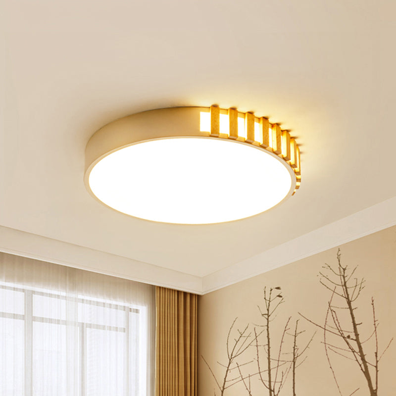 Nordic LED White Flushmount Ceiling Lamp - 16"/19.5" Metal Ring Ceiling Mount for Living Room