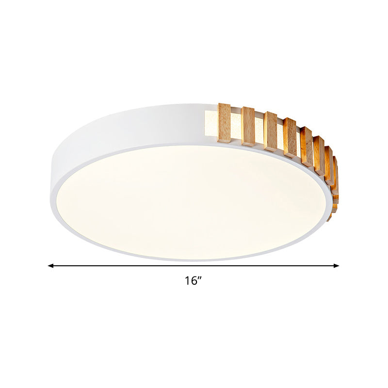 Nordic LED White Flushmount Ceiling Lamp - 16"/19.5" Metal Ring Ceiling Mount for Living Room