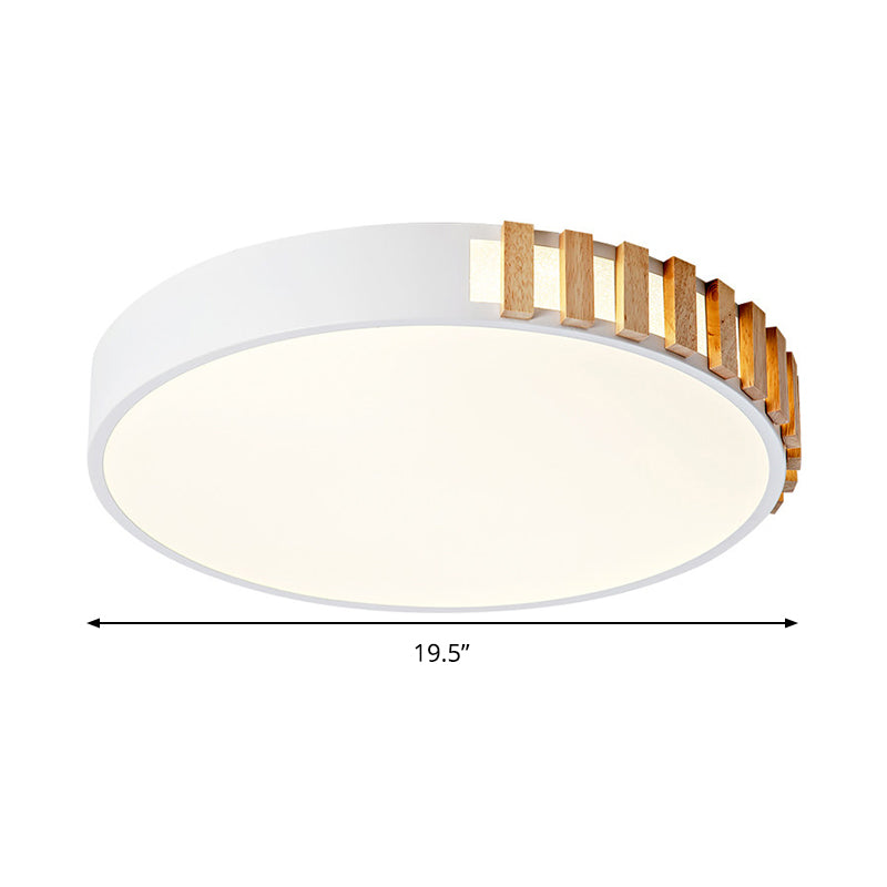 Nordic LED White Flushmount Ceiling Lamp - 16"/19.5" Metal Ring Ceiling Mount for Living Room