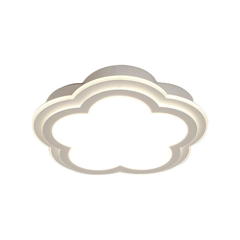 Simple Cloud Shade LED Ceiling Light - White Acrylic Flush Mount Lamp (16"/19.5"/23.5") - Warm/White Light