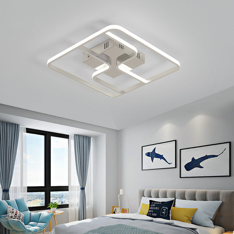 Sleek & Stylish Acrylic Square LED Ceiling Flush Mount Lighting Fixture (18" & 23.5" W) in Chrome