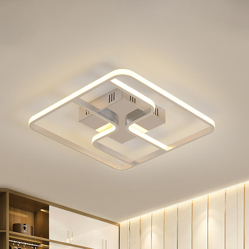 Sleek & Stylish Acrylic Square LED Ceiling Flush Mount Lighting Fixture (18" & 23.5" W) in Chrome