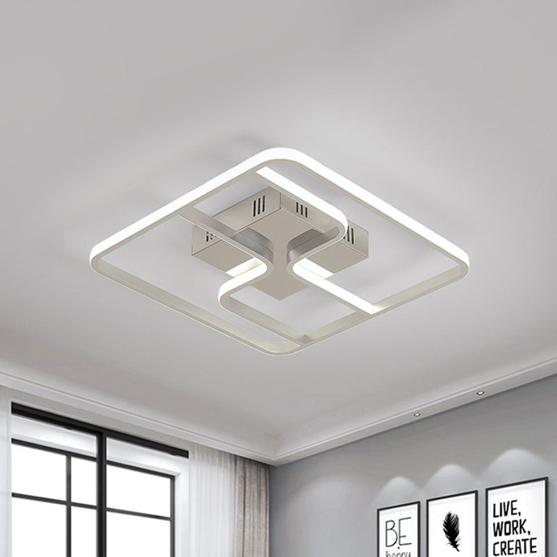 Sleek & Stylish Acrylic Square LED Ceiling Flush Mount Lighting Fixture (18" & 23.5" W) in Chrome