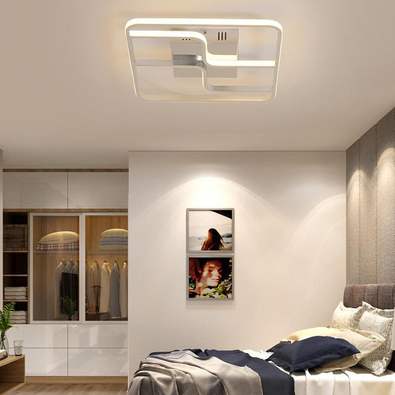 Sleek & Stylish Acrylic Square LED Ceiling Flush Mount Lighting Fixture (18" & 23.5" W) in Chrome