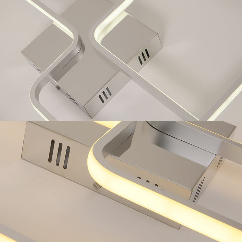 Sleek & Stylish Acrylic Square LED Ceiling Flush Mount Lighting Fixture (18" & 23.5" W) in Chrome