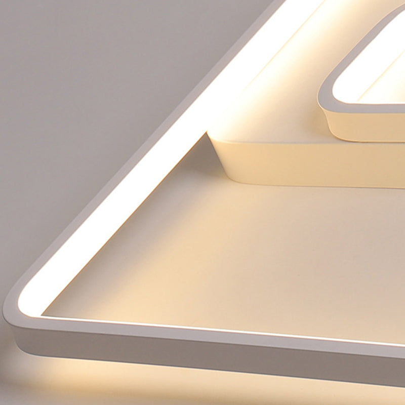 Nordic Squared Flush Lighting Slim Acrylic LED Ceiling Flush Mount - 16.5"/20.5" W, White/Black, Warm/White Light