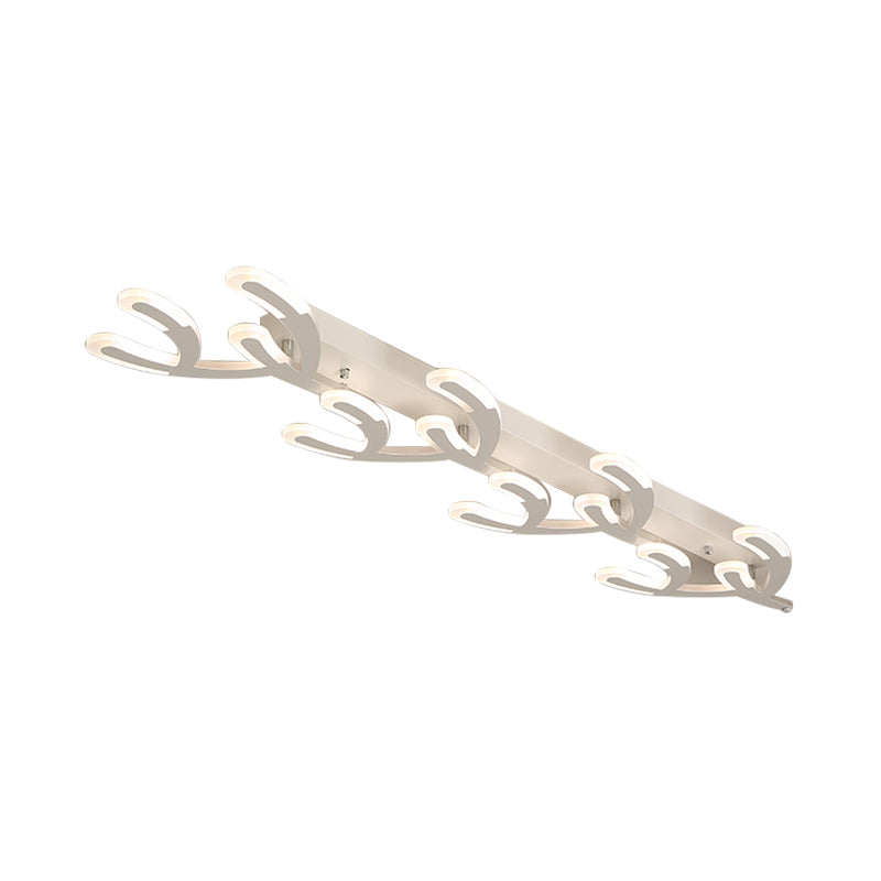 White Acrylic LED Coral Flush Mount Lamp - Minimalist 4/5-Head Ceiling Lighting for Living Room in Warm/White Light