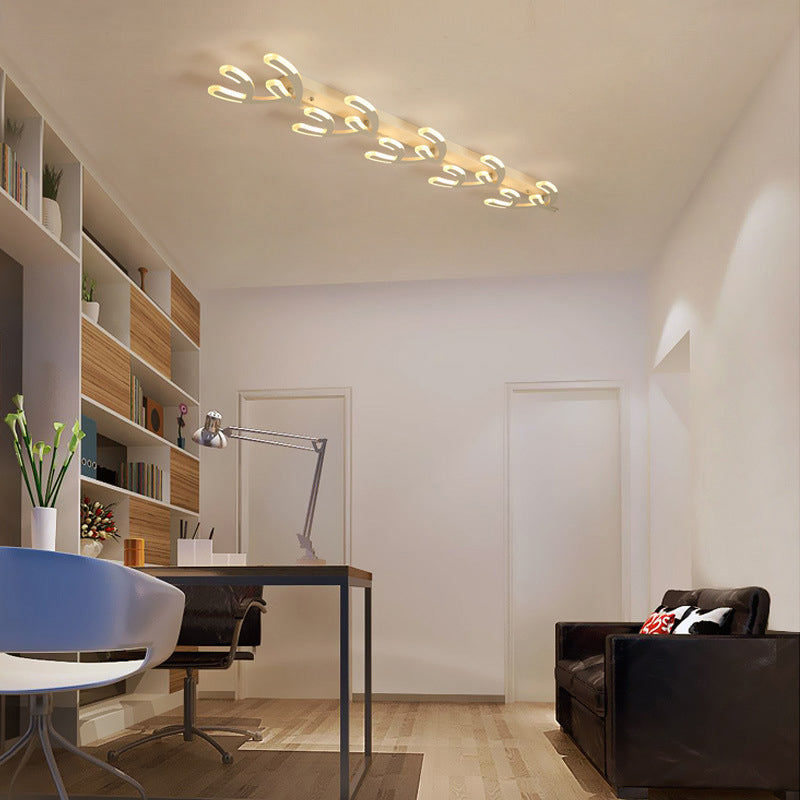 White Acrylic LED Coral Flush Mount Lamp - Minimalist 4/5-Head Ceiling Lighting for Living Room in Warm/White Light
