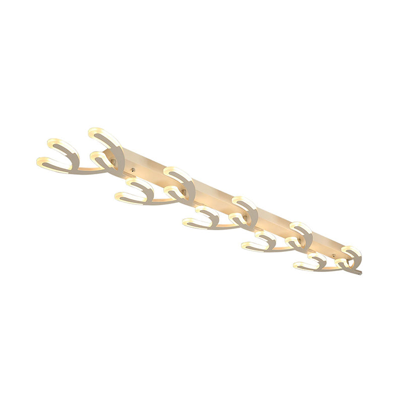 White Acrylic LED Coral Flush Mount Lamp - Minimalist 4/5-Head Ceiling Lighting for Living Room in Warm/White Light