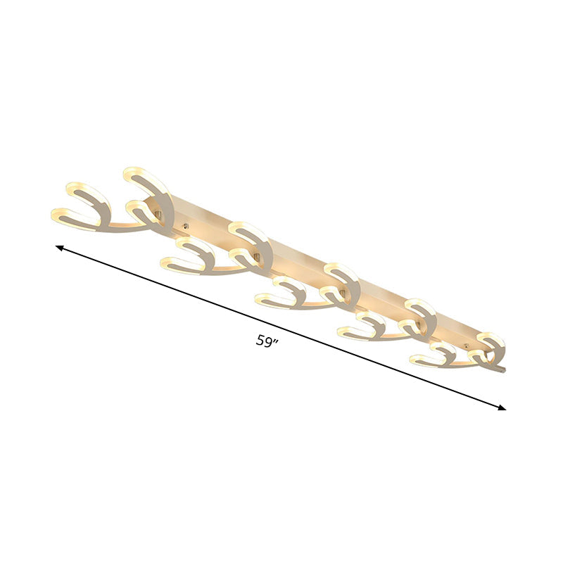 White Acrylic LED Coral Flush Mount Lamp - Minimalist 4/5-Head Ceiling Lighting for Living Room in Warm/White Light