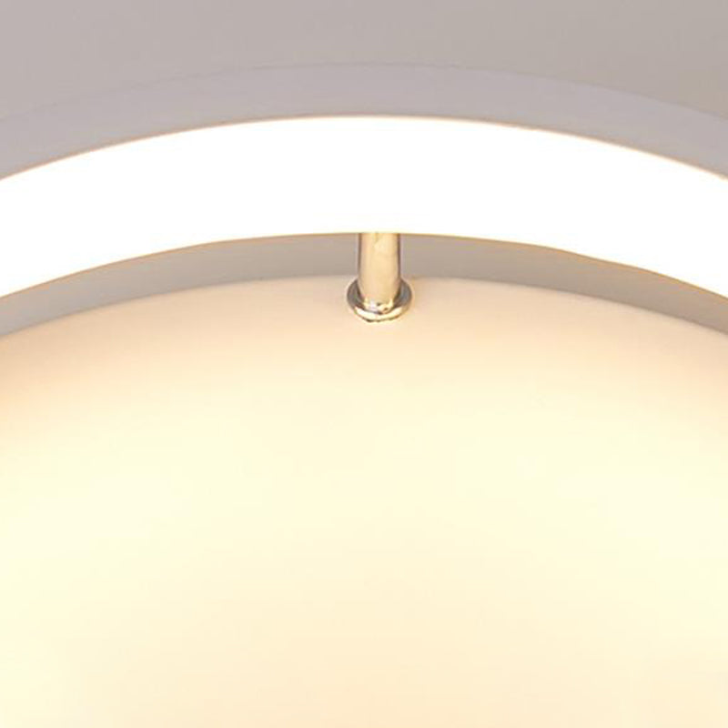 Mini lampe LED ronde en métal à encastrer - Éclairage de plafond blanc de style simple avec lumière chaude/blanche