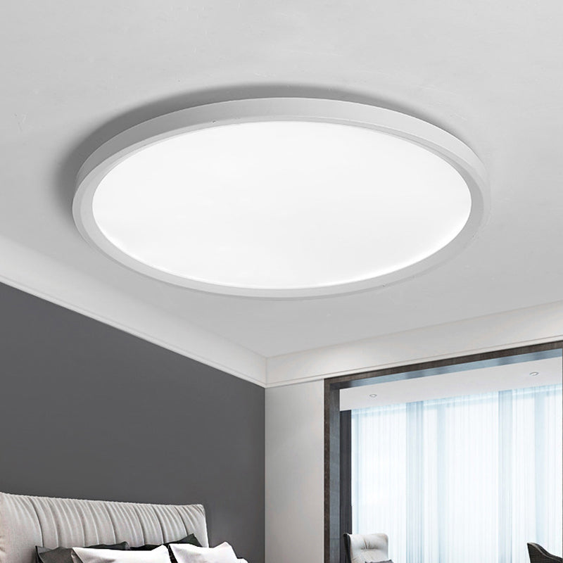 Minimalist White Disc Flush Light - Super Thin Acrylic LED Ceiling Lamp 16"/19.5"/23.5" Dia - Warm/White Light - Remote Control Dimming