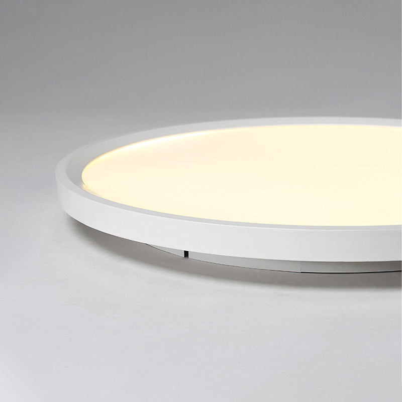Minimalist White Disc Flush Light - Super Thin Acrylic LED Ceiling Lamp 16"/19.5"/23.5" Dia - Warm/White Light - Remote Control Dimming