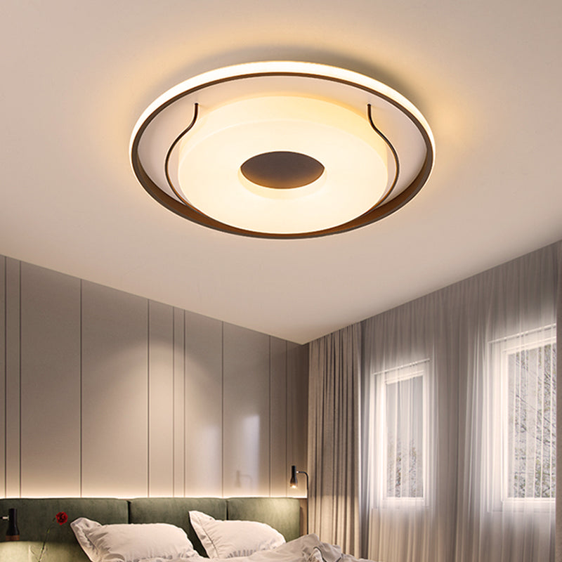 Nordic Style LED Acrylic Flushmount Lighting - 16"/19.5" Dia White Round Ceiling Flush Light (Warm/White Light)