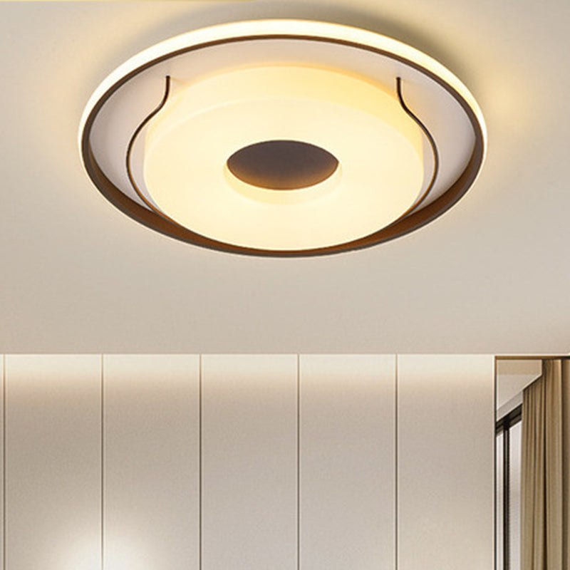 Nordic Style LED Acrylic Flushmount Lighting - 16"/19.5" Dia White Round Ceiling Flush Light (Warm/White Light)