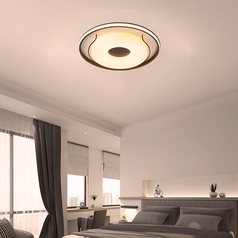Nordic Style LED Acrylic Flushmount Lighting - 16"/19.5" Dia White Round Ceiling Flush Light (Warm/White Light)