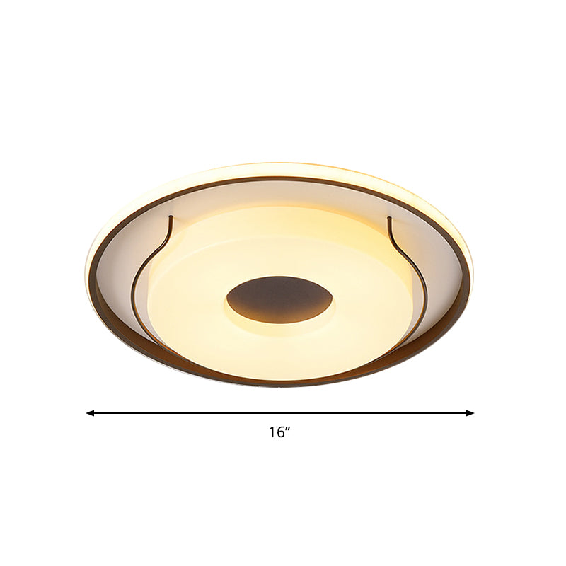 Nordic Style LED Acrylic Flushmount Lighting - 16"/19.5" Dia White Round Ceiling Flush Light (Warm/White Light)