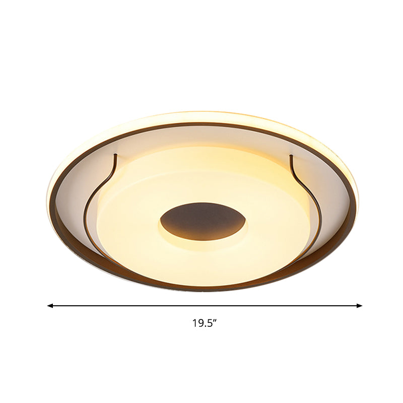 Nordic Style LED Acrylic Flushmount Lighting - 16"/19.5" Dia White Round Ceiling Flush Light (Warm/White Light)