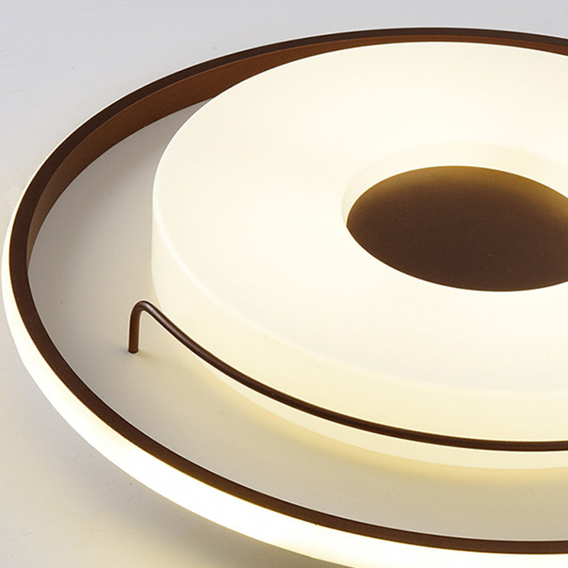 Nordic Style LED Acrylic Flushmount Lighting - 16"/19.5" Dia White Round Ceiling Flush Light (Warm/White Light)