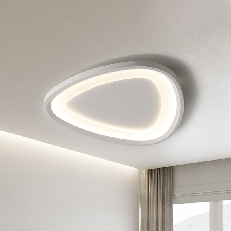 Modern Triangle Ceiling Mount Light - 18"/23.5" W - Stylish Metal LED - Flush Lighting - Warm/White - Remote Control - Dimmable