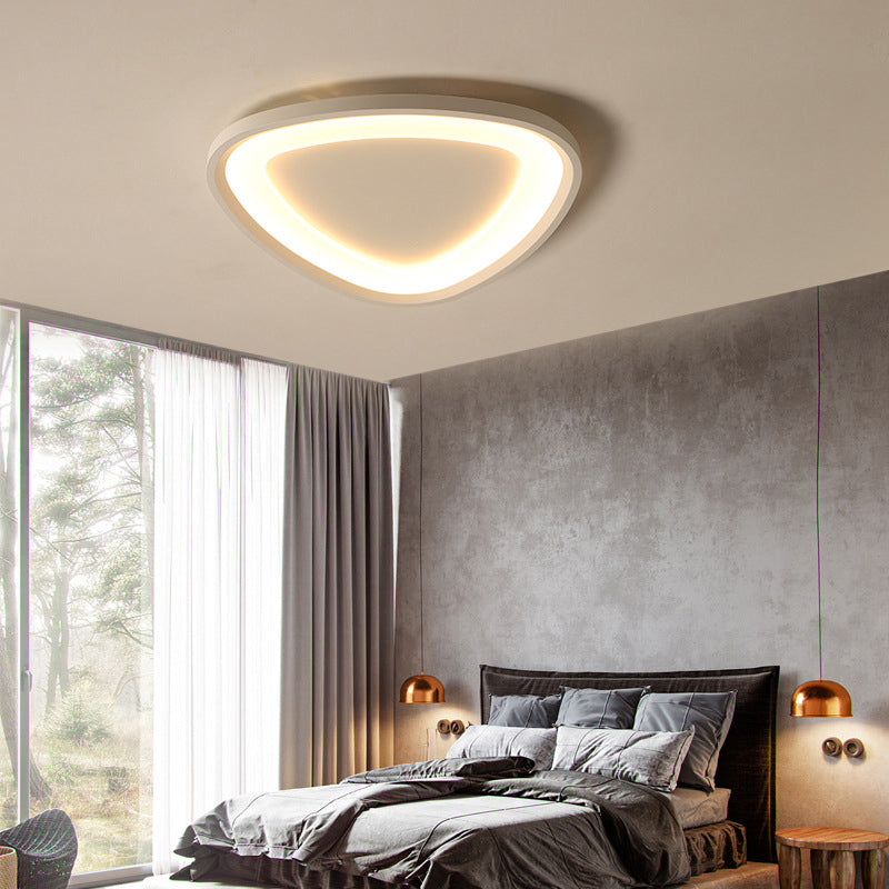 Modern Triangle Ceiling Mount Light - 18"/23.5" W - Stylish Metal LED - Flush Lighting - Warm/White - Remote Control - Dimmable