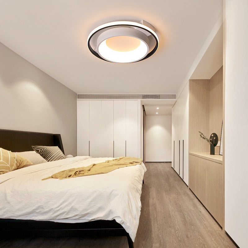 Modernist Style Metallic Dish Ceiling Lamp - 16"/19.5" Dia, LED Flush Mount in Warm/White Light
