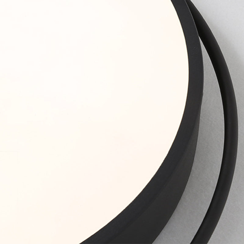 Round Black LED Flush Mount Ceiling Light in Warm/White Light - 18" or 21.5" Diameter