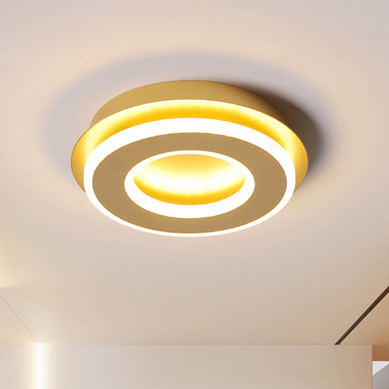 Plafonnier moderne en or avec LED blanc chaud - Forme carrée ou ronde