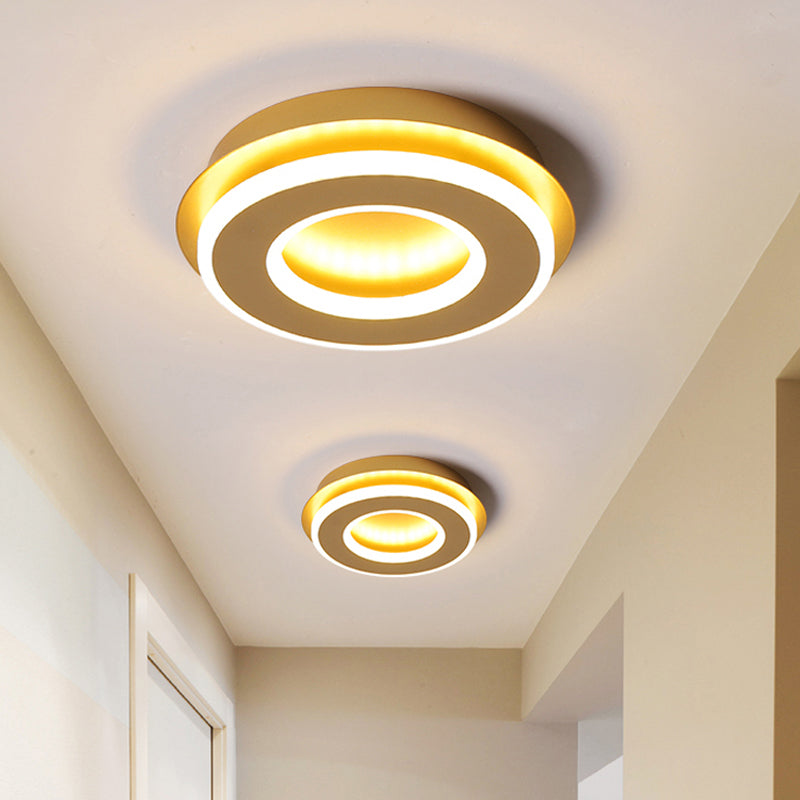Plafonnier moderne en or avec LED blanc chaud - Forme carrée ou ronde