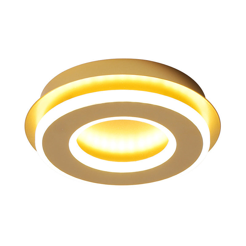 Plafonnier moderne en or avec LED blanc chaud - Forme carrée ou ronde