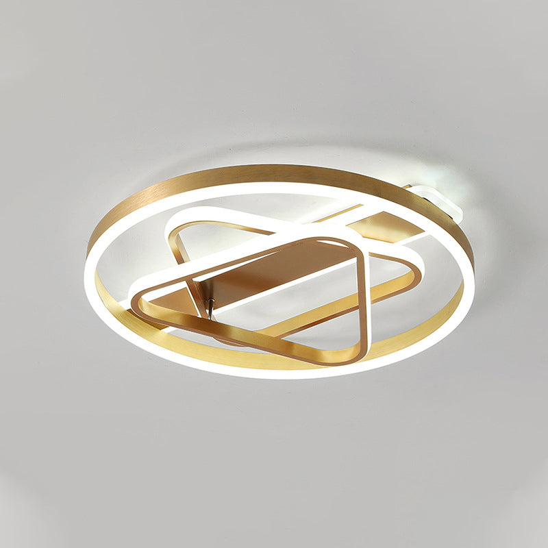 Postmodern Gold Triangle Acrylic LED Ceiling Light - Warm White/Remote Dimming