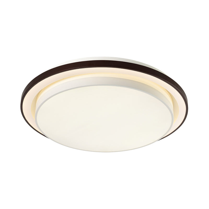 Contemporary LED Black & White Round Iron Flush Light Ceiling Lamp - 19.5"/31.5" Dia, Acrylic Diffuser, 3rd Gear