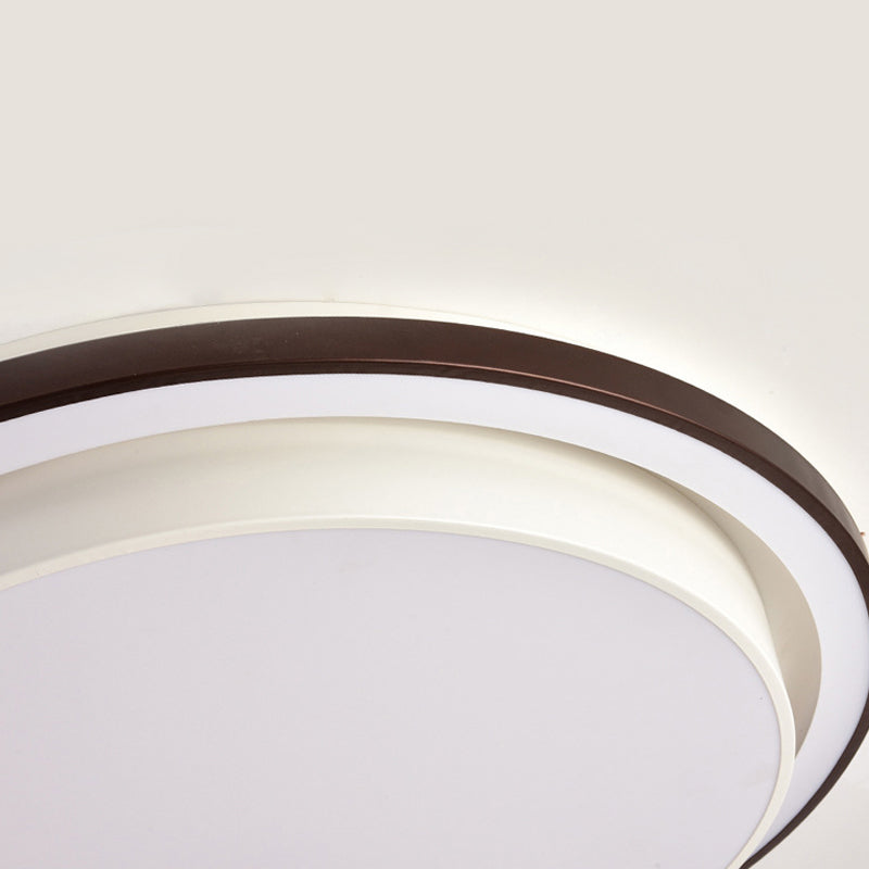 Contemporary LED Black & White Round Iron Flush Light Ceiling Lamp - 19.5"/31.5" Dia, Acrylic Diffuser, 3rd Gear