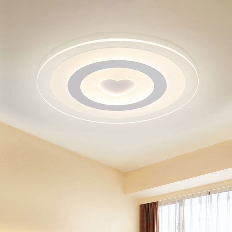 Modern Ultrathin Acrylic LED Ceiling Lamp with Heart Design - Warm/White Light