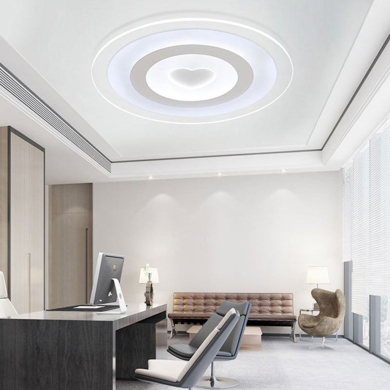Modern Ultrathin Acrylic LED Ceiling Lamp with Heart Design - Warm/White Light