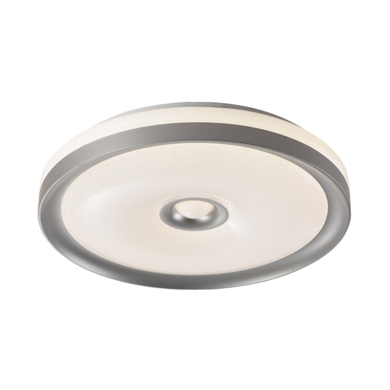 Macaron Flush Mount LED Ceiling Lamp - Grey/Pink/Brown Round Design with High Penetrated Acrylic, Adjustable Light Levels