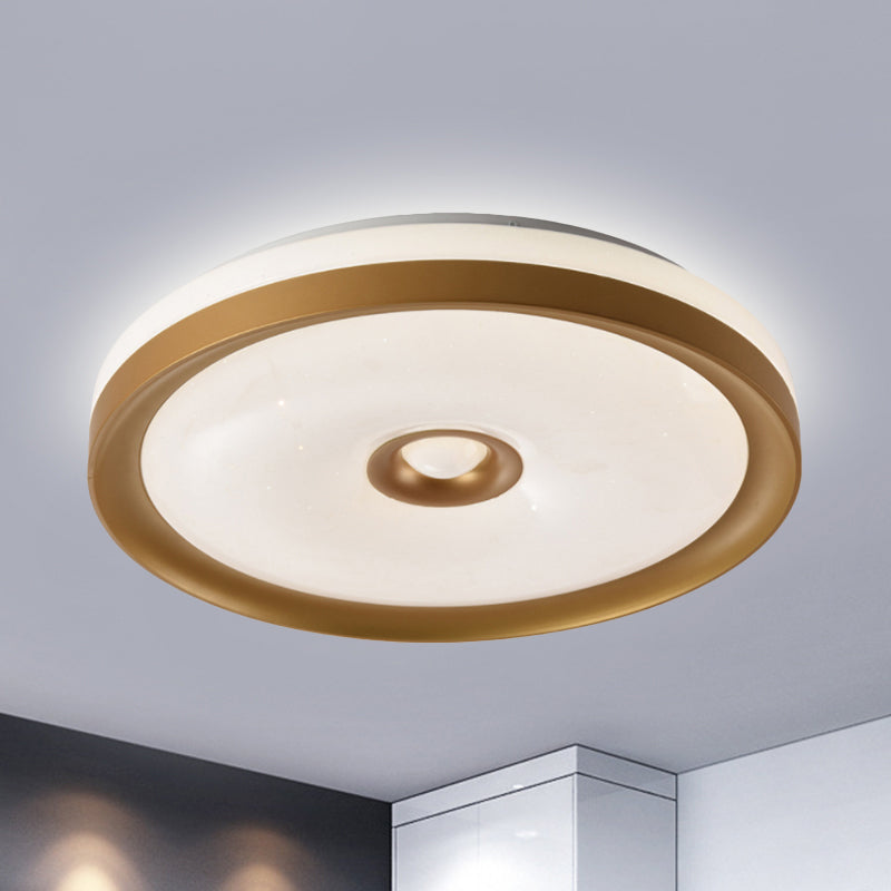 Macaron Flush Mount LED Ceiling Lamp - Grey/Pink/Brown Round Design with High Penetrated Acrylic, Adjustable Light Levels