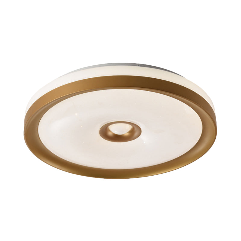 Macaron Flush Mount LED Ceiling Lamp - Grey/Pink/Brown Round Design with High Penetrated Acrylic, Adjustable Light Levels