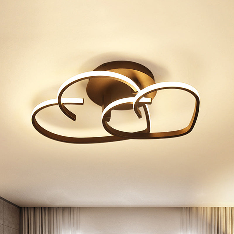 Luminaire encastré à LED en fer avec cadre en forme de cœur et variateur d'intensité en continu - 21,5"/25,5" de large, lumière chaude/blanche, télécommande