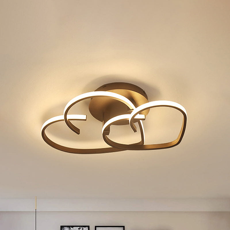 Luminaire encastré à LED en fer avec cadre en forme de cœur et variateur d'intensité en continu - 21,5"/25,5" de large, lumière chaude/blanche, télécommande