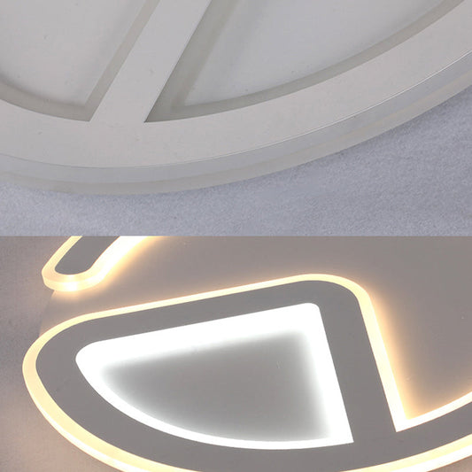 Minimal Flush Mount Led Ceiling Light Fixture - 16/19.5 Dia Thin Acrylic Grey Warm/White