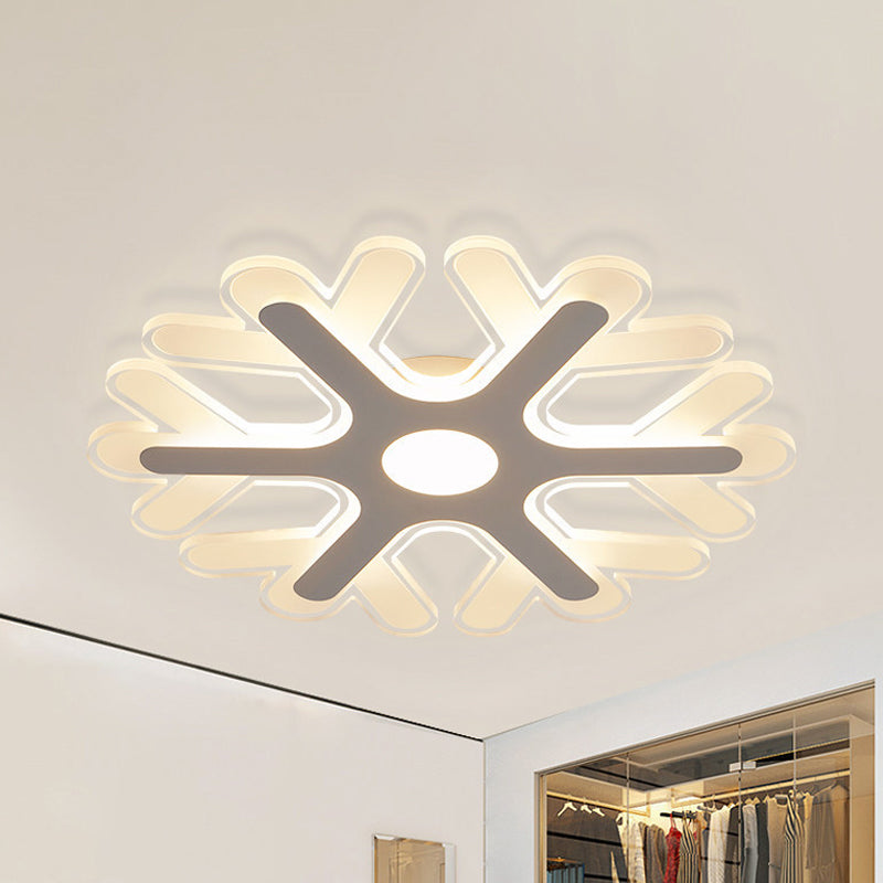 Modern White Coral Flush Ceiling Light with LED Acrylic Lamp in 3 Color Options