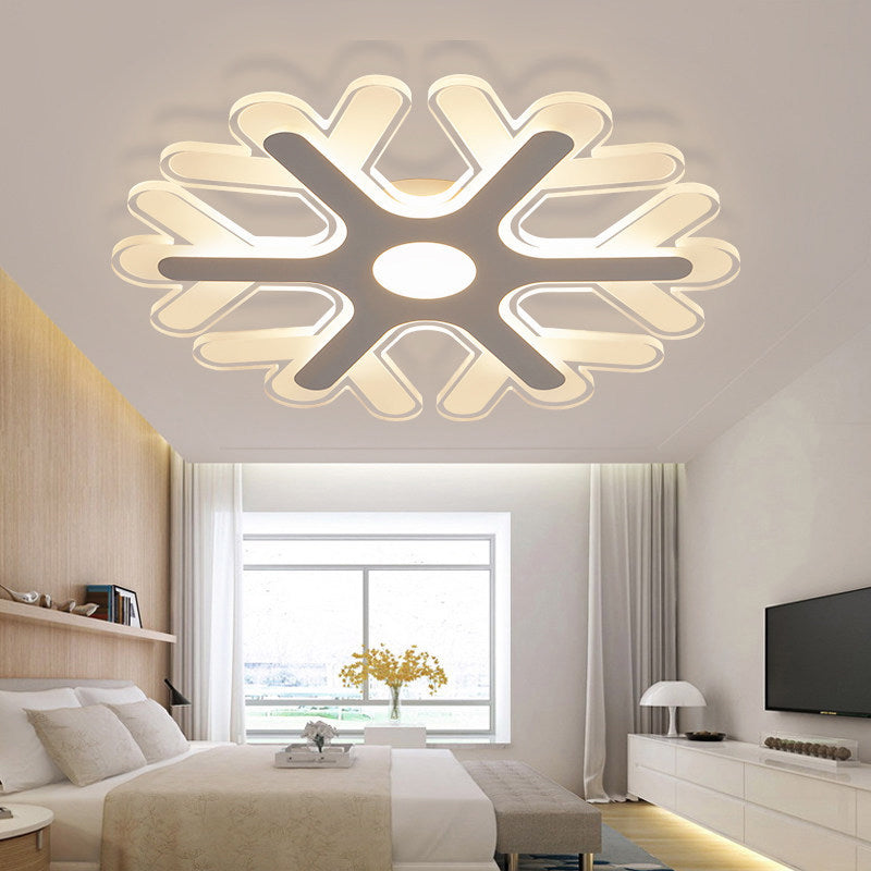 Modern White Coral Flush Ceiling Light with LED Acrylic Lamp in 3 Color Options