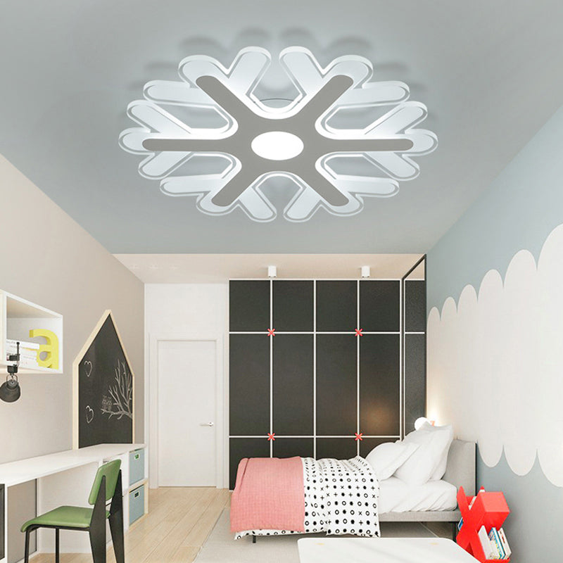 Modern White Coral Flush Ceiling Light with LED Acrylic Lamp in 3 Color Options