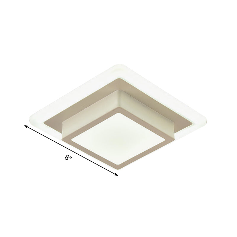 Contemporary Mini Round/Square Flush Mount Ceiling Light in Black/White with Metal Finish - LED Flushmount with Warm/White Light