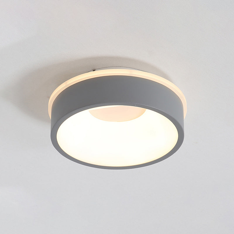 Modern Nordic Led Ceiling Light In Grey/White: Triangle Round Or Square Design