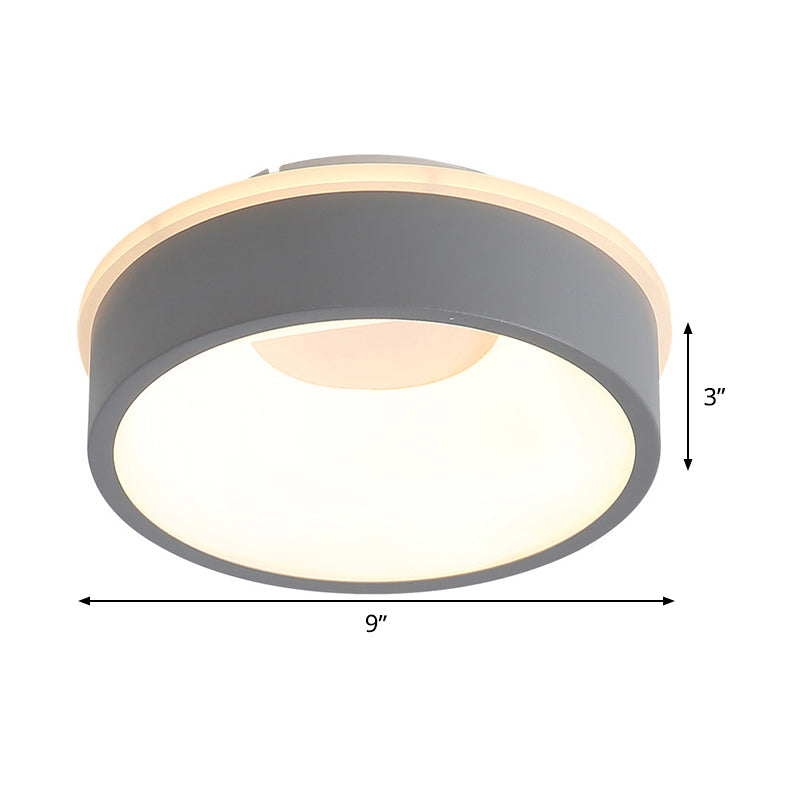 Modern Nordic LED Ceiling Light in Grey/White: Triangle, Round, or Square Design
