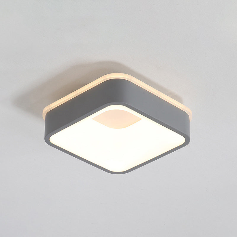 Modern Nordic LED Ceiling Light in Grey/White: Triangle, Round, or Square Design