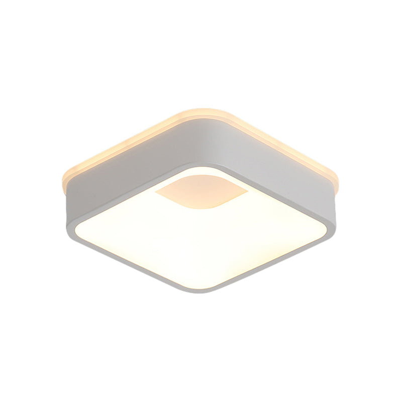 Modern Nordic LED Ceiling Light in Grey/White: Triangle, Round, or Square Design